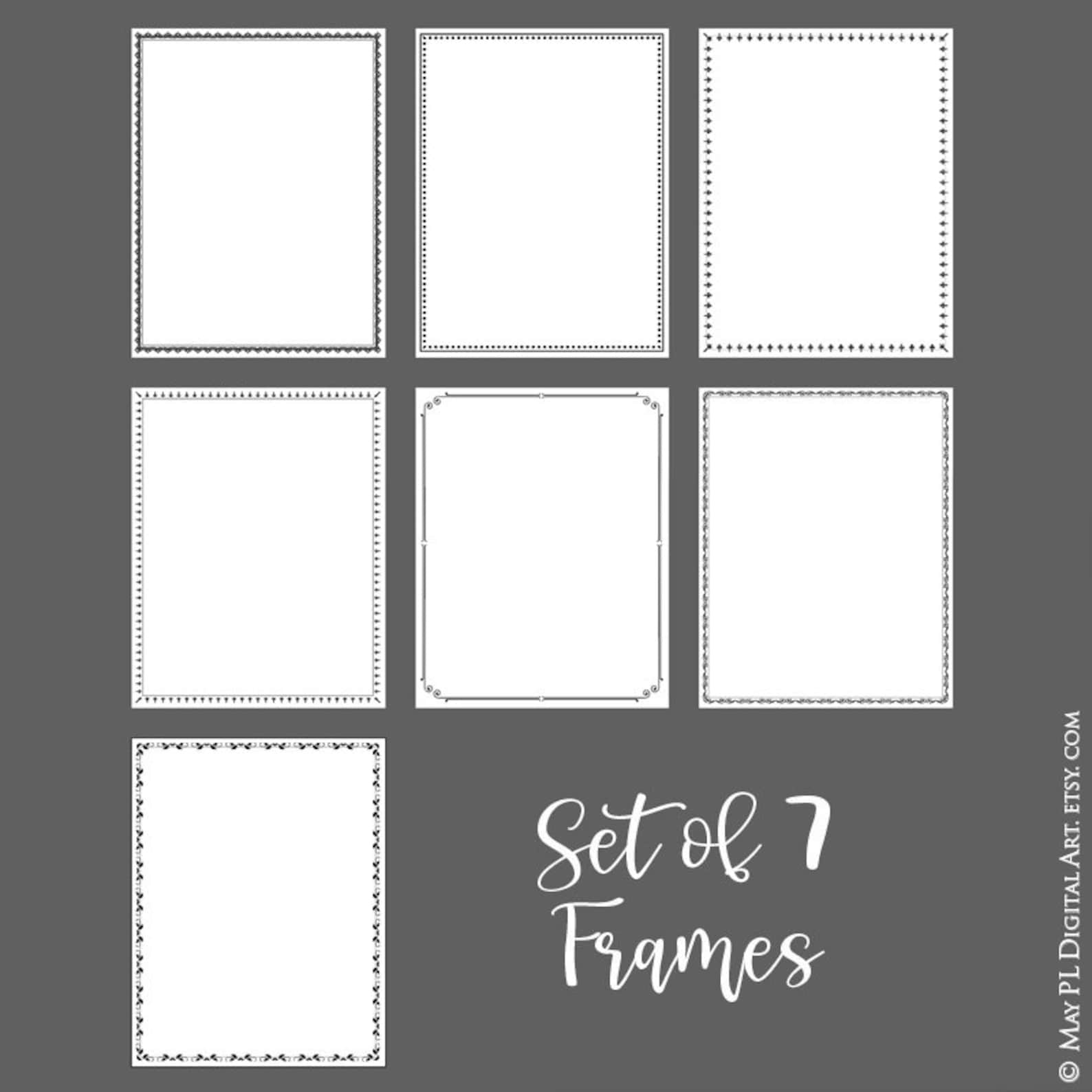 Einfache schwarze Ränder PNG Clip Art Set 7 - DIY Zertifikat Award ...