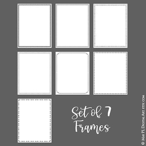 Thin Black Page Borders Simple Clip Art Set Of 7 DIY Certificate Award Diploma 8x11 Digital Frames, Swirls Flourish Ornate Design 10859 image 10