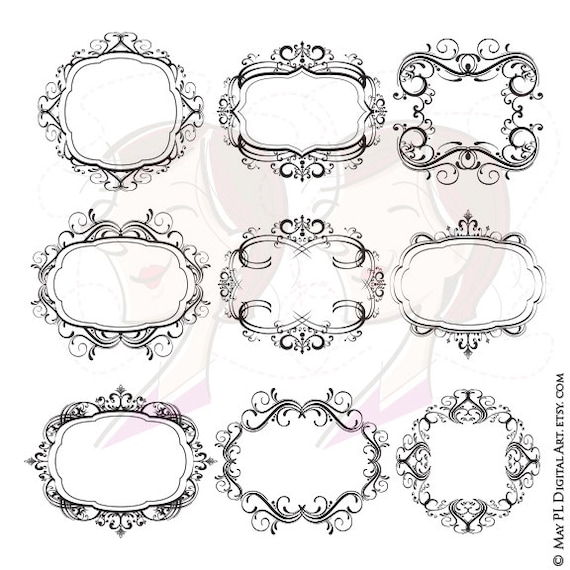 digital monogram wedding flourish
