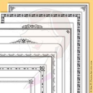 Seitenrand Rahmen - Retro Rahmen Clipart 8,5 x 11 für DIY-Zertifikat, Preis, Dokument, Diplom - KOSTENLOS 10194