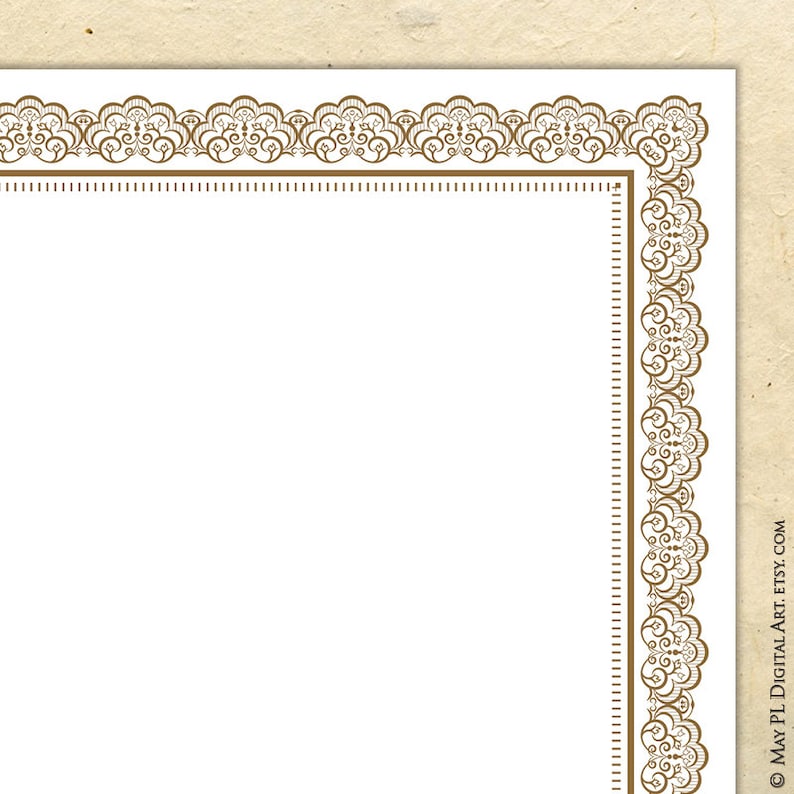 Bronze Frameborder Award Vintage Bronze Borders, Certificate Page Frames Digital Clipart ...