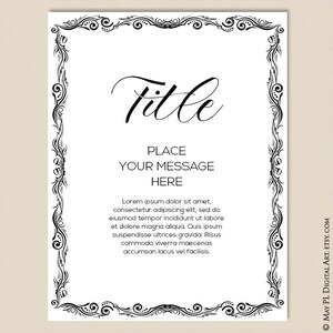 Page Border Certificate Frames Vintage Borders great as Award Diplomas Document Portrait Digital 8x11 Antique Heritage COMMERCIAL USE 10191 image 4