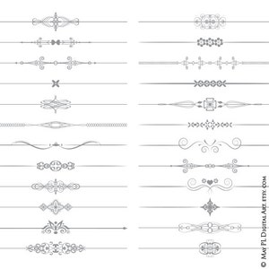 Text Dividers Clipart Divider GRAY GREY Scrapbook Digital Graphics Commercial Use Vector Png Files Vintage Designer Instant Download 10119