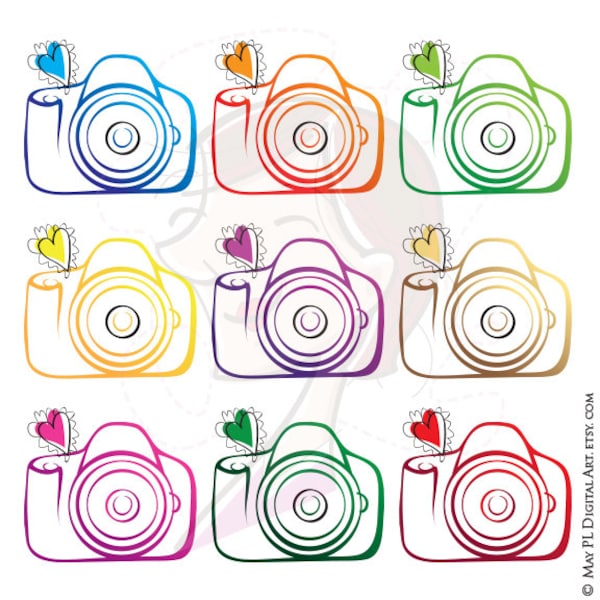 Photography Camera Clipart - DIY Business Logo Design for the Photographer, Vector Files - FREE Commercial Use 10208