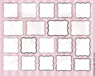 Digital Scrapbook Frames Clipart - also perfect for Lesson Plans, Projects, Crafts, Wedding, Label, Tags - FREE Commercial Use 10500