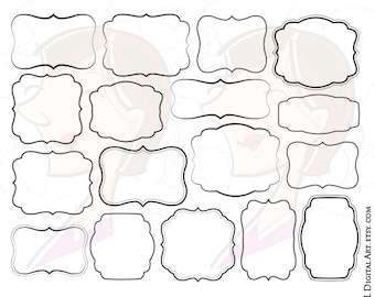 Digital Frames and Borders Clip Art - great for Teachers, Crafts, Scrapbooking, DIY Invitations, Label Tags - FREE Commercial Use 10087