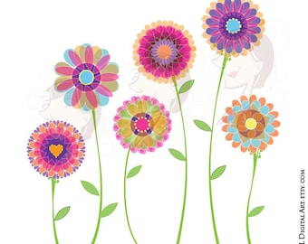 Clip Art de flores de primavera - Gráfico digital de florais para fazer cartões de aniversário ou dia das mães, para álbum de recortes, artesanato - uso comercial GRATUITO 10044
