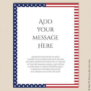 American Border Frames Clip Art, Memorial Day, Fourth Of July, Patriotic Blue Red Flag Eagle Page Decoration School Business Use 10942 image 3