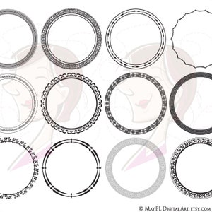 Ronde Frames Retro Cirkel Decoratieve Randen Vintage sierlijke Graphics DIY Label Tags Vector Clip Art COMMERCIEEL Zakelijk Persoonlijk gebruik 10107