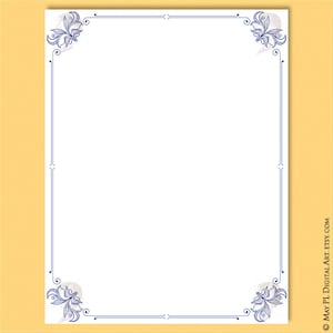 Navy Blue Borders and Frames 8x11 Decorative Border Corner Clipart great for making Wedding Invitations, Certificates, Awards 10753 image 2