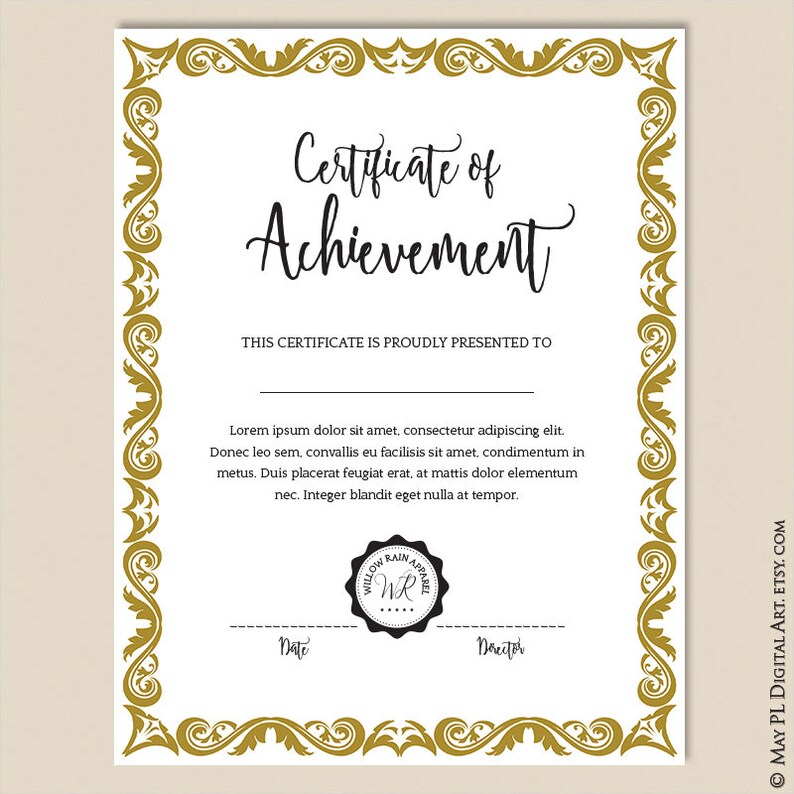 Gold Page Borders, Heritage Digital Frame Vintage Clip Art - Document ...