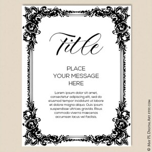 Classic Document Edges, Black Charming Page Borders Clipart Frames ...