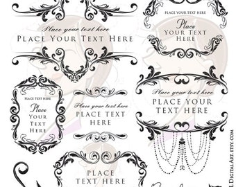 Wedding Vector Clipart - Floral Png Design perfect for that Classic Look, features Vintage Chandelier Digital Frame - Commercial Use 10020