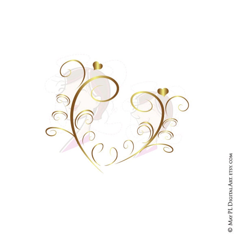 Page Border Gold Swirls Clipart - Elegant Decorative Wedding Designs ...