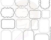 Digital Frames Borders DIY Invitations Wedding Birthday Scrapbook Office Label Tags Clipart Teacher Commercial Use Transparent Middle 10286
