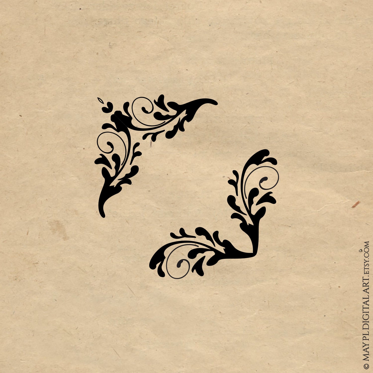 Corner Borders Decorative Designs, Vintage Page Corners - Heritage