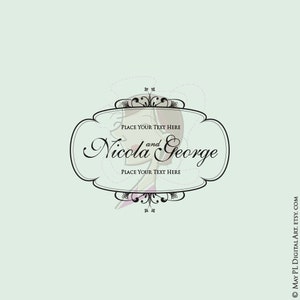 Digital Monogram Frame Flower Garland Flourish Clipart Logo | Etsy