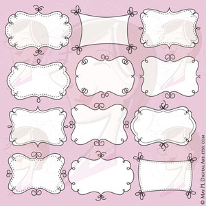 Molduras desenhadas à mão Rabiscos Clipart - Bordas fofas Clip Art ótimo para professores, scrapbook, etiquetas, artesanato - Uso comercial GRATUITO 10346