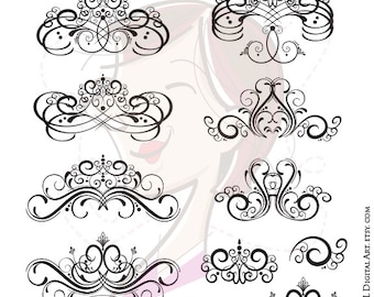 Vintage Floral Ornaments - Calligraphy Digital Design for various Projects, from Weddings to Summer Events - FREE Commercial Use 10091