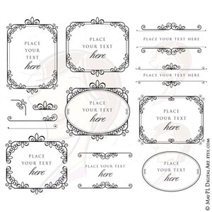 Verzierte Ecke Rahmen Clip Art - Schöne Rahmen und Text Trennblätter ideal für Hochzeit, Scrapbook, Kunsthandwerk - FREE Kommerzielle Nutzung 10486
