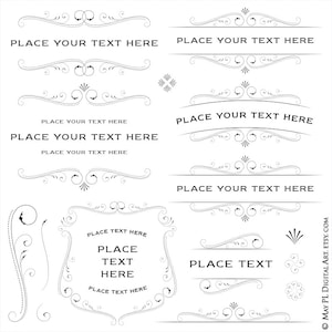 Elegante Retro Flourish Vintage Vektor Ornamente Design-Elemente für Einladungen Poster Badges Logos Hohe Auflösung Clipart 10715