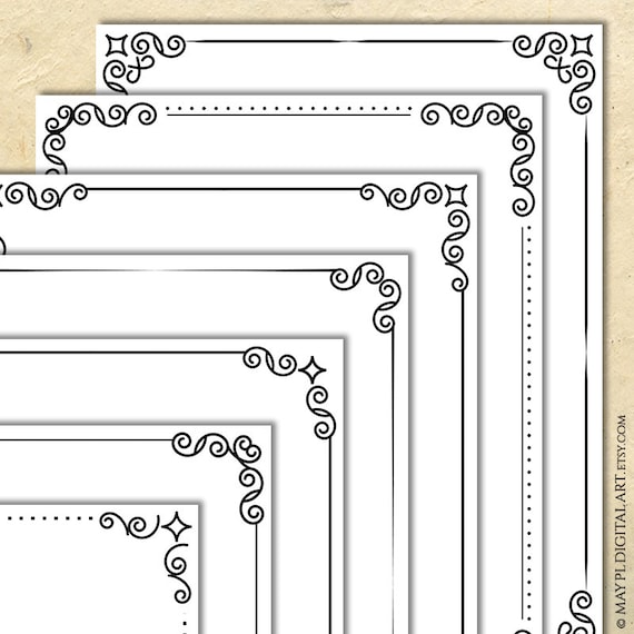 Line Art Floral Page Borders Clip Art Simple Design Border Corner ...