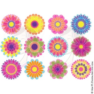 Flower Digital Clipart - 12 Beautiful Flowers Clipart / Floral Graphics, includes Vector Files - Free Commercial Use 10674