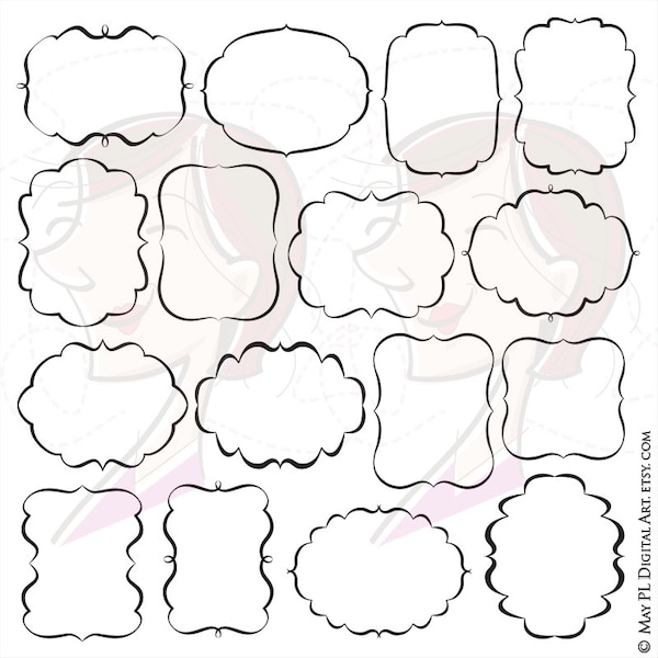 Fancy Frames Svg Vector Clipart Files - great to make Labels, Tags, Invitations, Crafts, Lesson Plans - FREE Commercial Use 10756