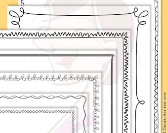 May include: Four black and white decorative borders with different patterns. The borders are layered on top of each other, creating a visual effect of depth.