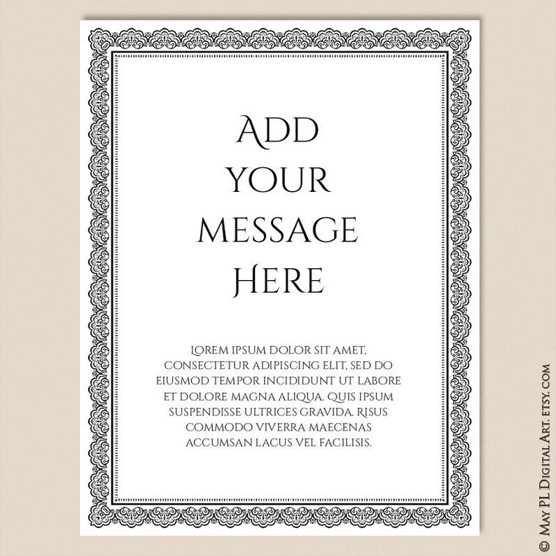 Page Border Certificate Frames Vintage Borders great as Award Diplomas Document Portrait Digital 8x11 Antique Heritage COMMERCIAL USE 10191 image 8