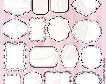 Digital Scrapbooking Frames Clipart Commercial Use - also for Labels, Tags, Craft, Card Making, Lesson Plans - now in Svg, Vector 10063