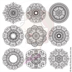 Digital Clipart Vintage Doily Lace Png - Doilies perfect for Art Projects, Invitations, Page Decoration, etc - FREE Commercial Use 10247