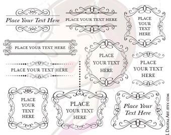 Ornate Frame Vector Retro Vintage Wedding Bridal Shower Decorations Clip Art Scrapbook Craft Supply Commercial Use Eps Jpeg Png Files 10320