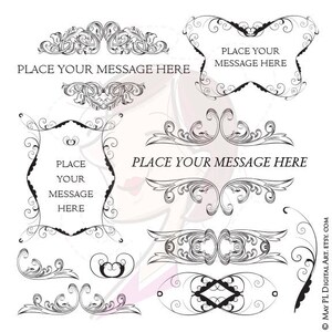 Cornici d'epoca in stile barocco - I disegni a spirale sono ora offerti anche come clipart vettoriali - uso commerciale gratuito 10138