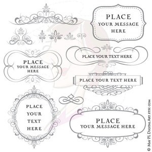 Graue elegante Rahmen Schnörkel Vektor Clip Art - ideal für Business, Hochzeit, Bastel- oder Scrapbook - KOSTENLOSER kommerzieller Gebrauch 10155