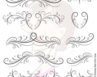 Flourishes Clipart Wedding Vintage Style - Flourish perfect for Scrapbooking, Crafts, Business, Page Decoration - FREE Commercial Use 10273