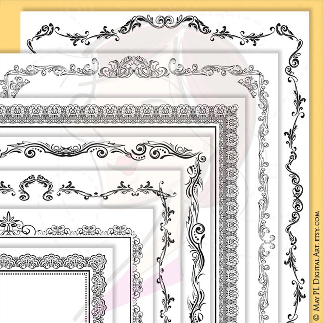 Page Border Certificate Frames Vintage Borders Great as Award - Etsy