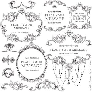 Marcos florales Png Vector Clipart - cree fácilmente una boda o tarjeta de visita o logotipo con mis gráficos de hojas de acanto - Uso comercial GRATUITO 10276