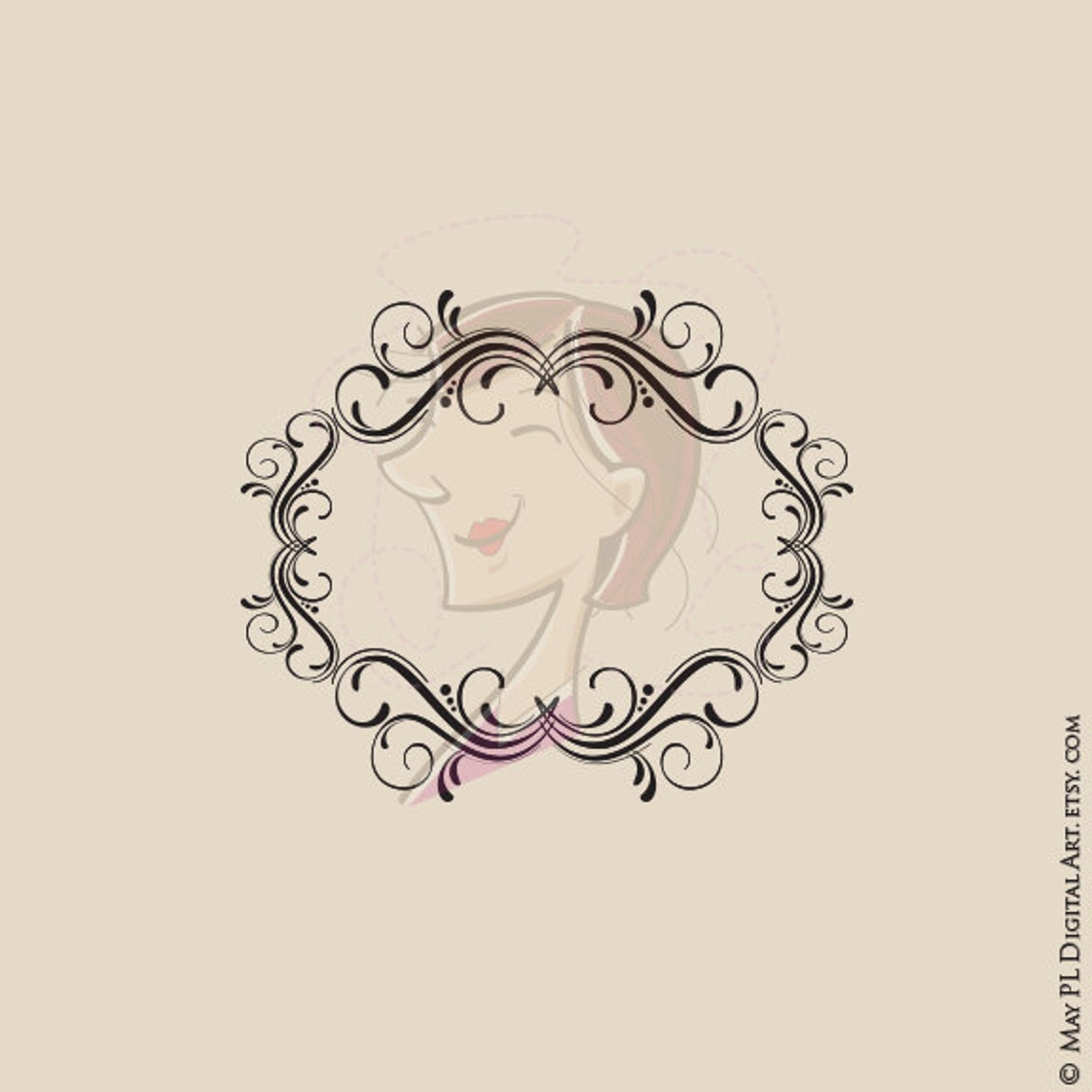 Digital Monogram Wedding Flourish Swirl Clip Art Create - Etsy