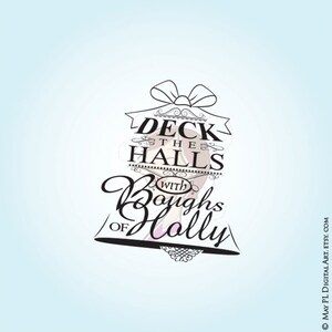 Deck the Halls Retro Graphics Christmas Titles Xmas Tree - Etsy