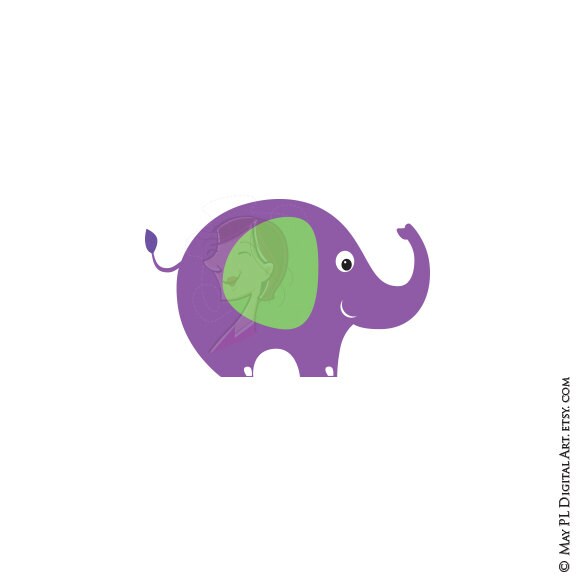 Elephant Clip Art Elephant Theme Digital Animals Clipart Cute - Etsy