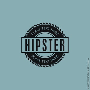 Emblem Black Vintage Badge Labels, Frames with Banner Clipart Circular Retro Hipster Collection, Premium Quality, Instant Download 10965 image 8