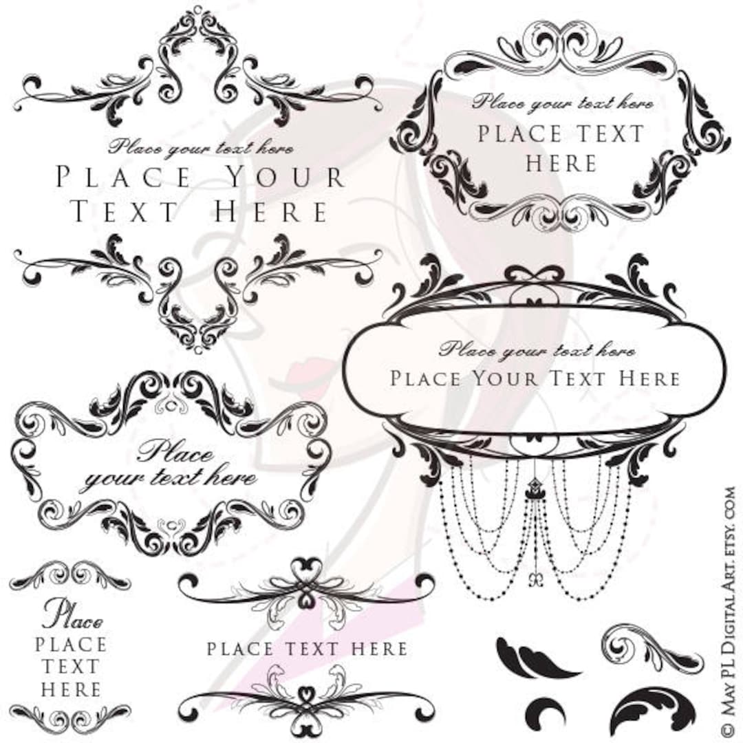 Floral Frame Digital Clipart - FREE Commercial Use Files Featuring 10 ...