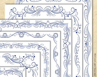 Blue Vintage Borders Certificate Frames 11048