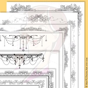 DIY HochzeitSeinladungen 8x11 Rahmen - eine Vielzahl von floralen Rand Clipart, Acanthus und Orange Blüten Designs - KOSTENLOSE kommerzielle Nutzung 10360