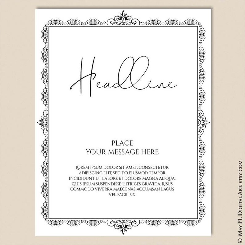 Page Border Certificate Frames Vintage Borders great as Award Diplomas Document Portrait Digital 8x11 Antique Heritage COMMERCIAL USE 10191 image 10