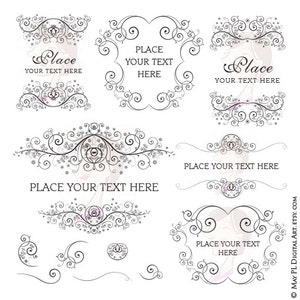 Wirbel Rahmen Vektoren Clipart - Vintage Rahmen DIY Klassisch Hochzeit, Basteln, Karten - KOSTENLOS 10118
