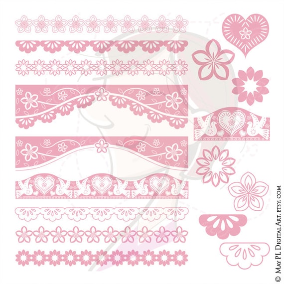 Papel Picado Blush Pink Borders Mexican Bridal Digital Clipart Heart Floral  Flowers Scallop Lace Design Elements Scrapbooking Wedding 10226 - Etsy  Singapore