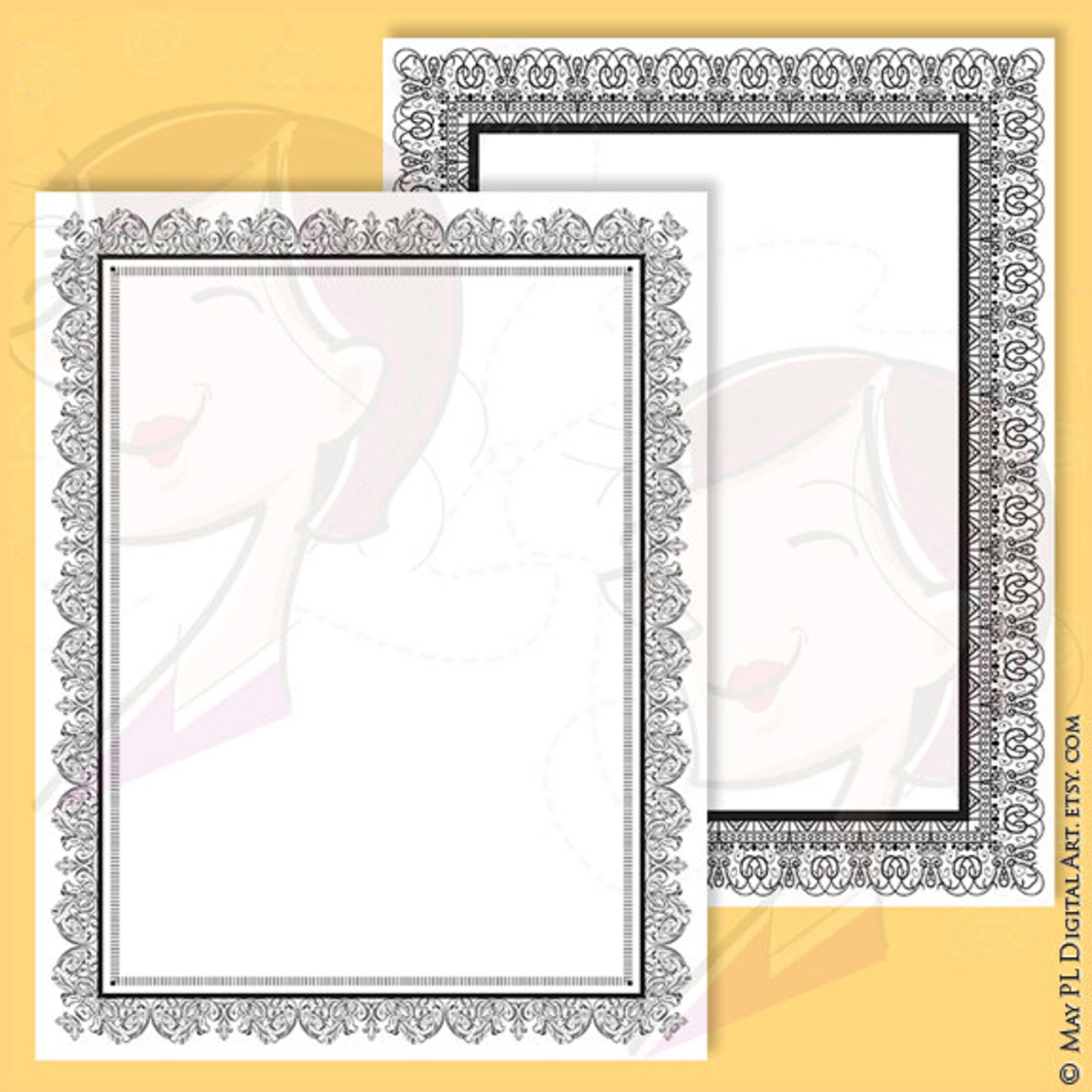 8x11 Certificate Border Frames VECTOR Clip Art Vintage - Etsy Australia