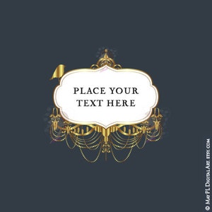 Gold Digital Frames Chandelier Candelabrum Ornate Antique VECTOR Frame Decorative Elegant Classic DIY Wedding Png File Clipart Set 10394 image 2